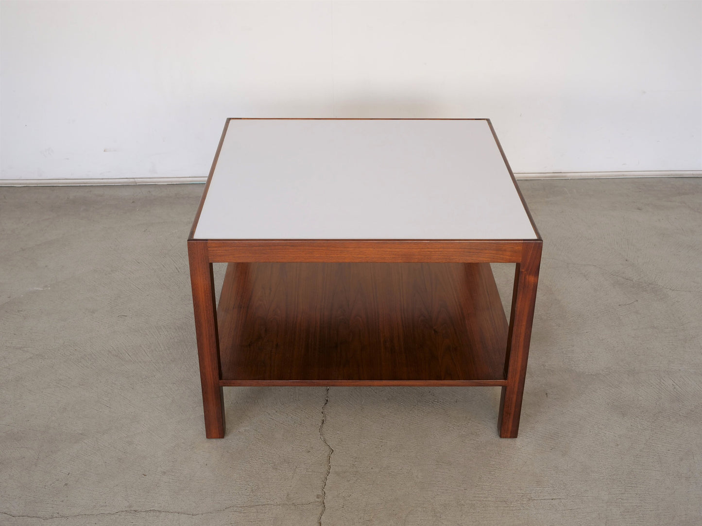 1960’s Two-Tiered Walnut and White Formica Coffee Table