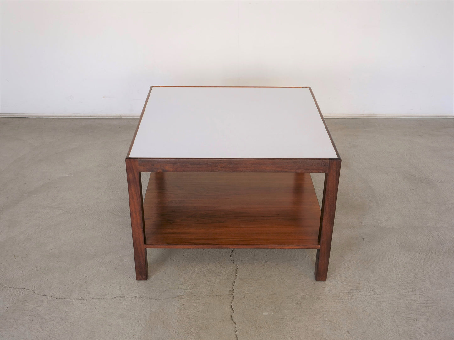 1960’s Two-Tiered Walnut and White Formica Coffee Table