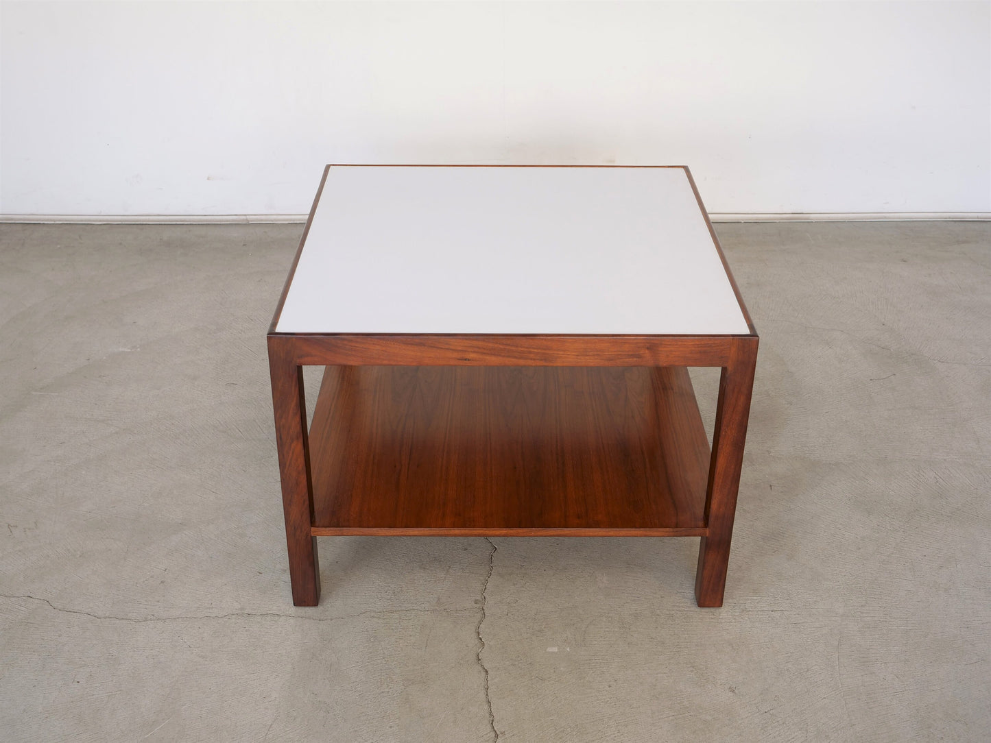1960’s Two-Tiered Walnut and White Formica Coffee Table