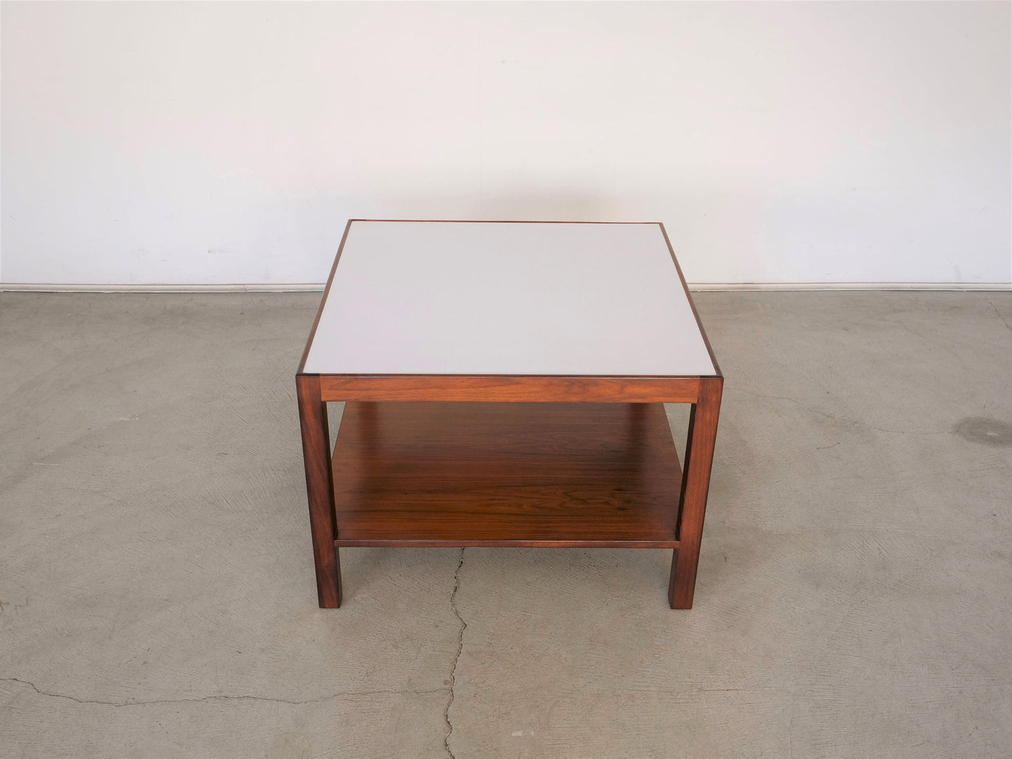 1960’s Two-Tiered Walnut and White Formica Coffee Table