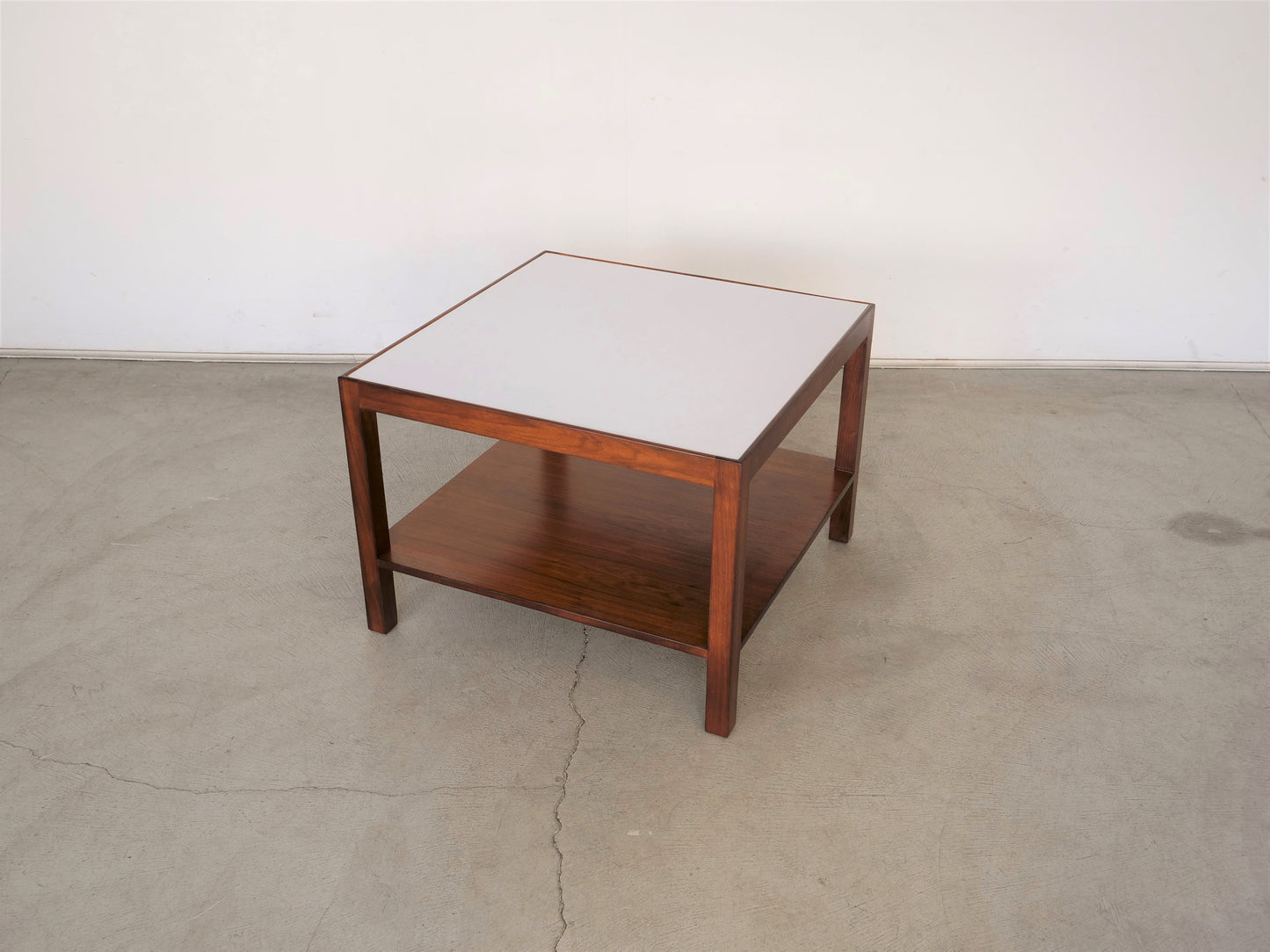 1960’s Two-Tiered Walnut and White Formica Coffee Table
