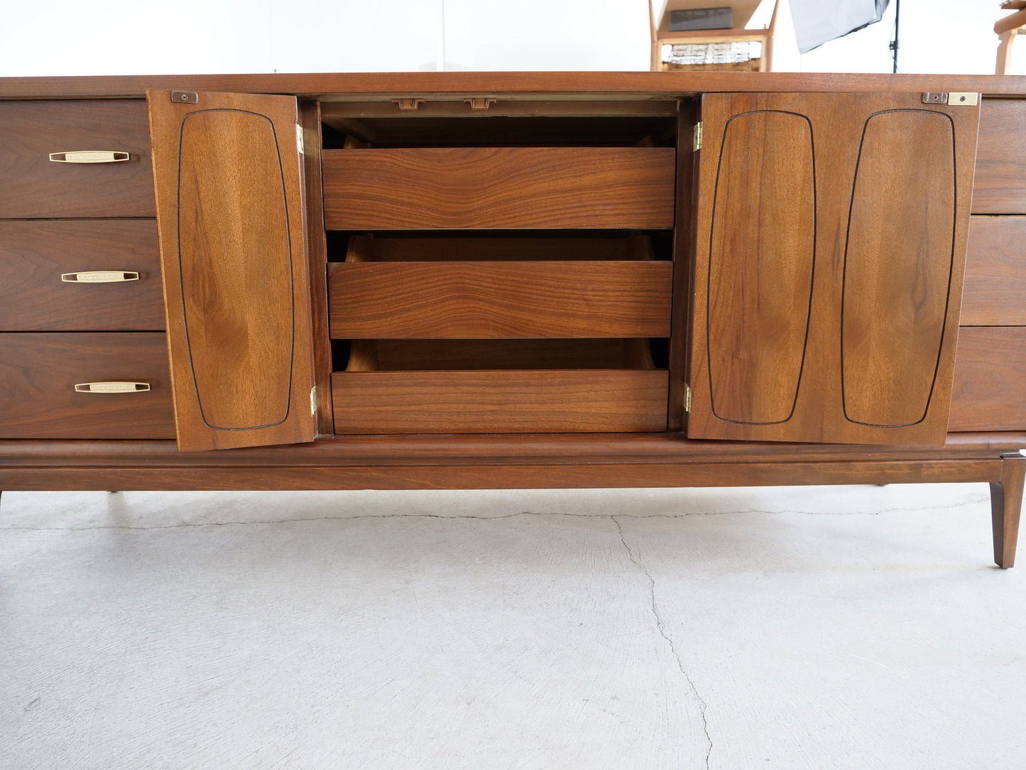 1960's Mid-Century Modern Broyhill Emphasis Walnut Dresser