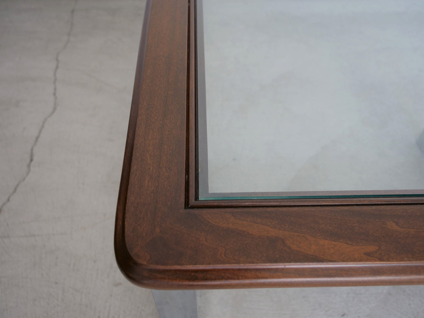 1970's Mid-Century Modern Mahogany, Chrome, Brass, and Glass Coffee Table