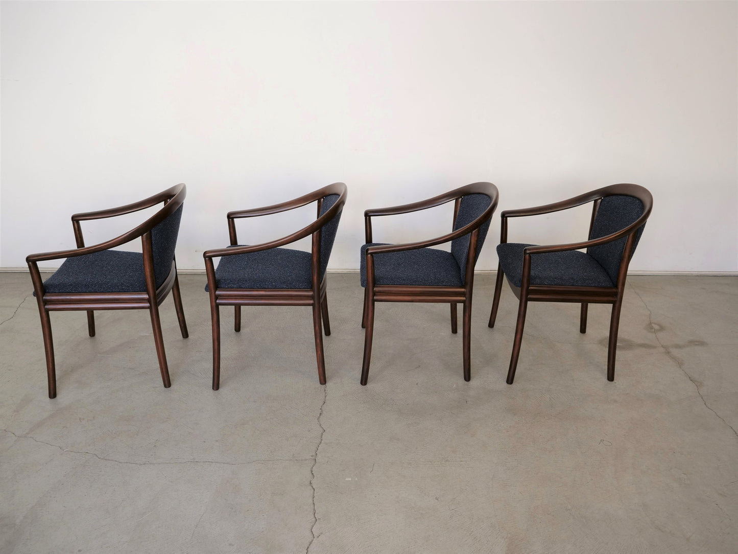 Set of Four Restored Vintage Mid-Century Modern Dining Chairs