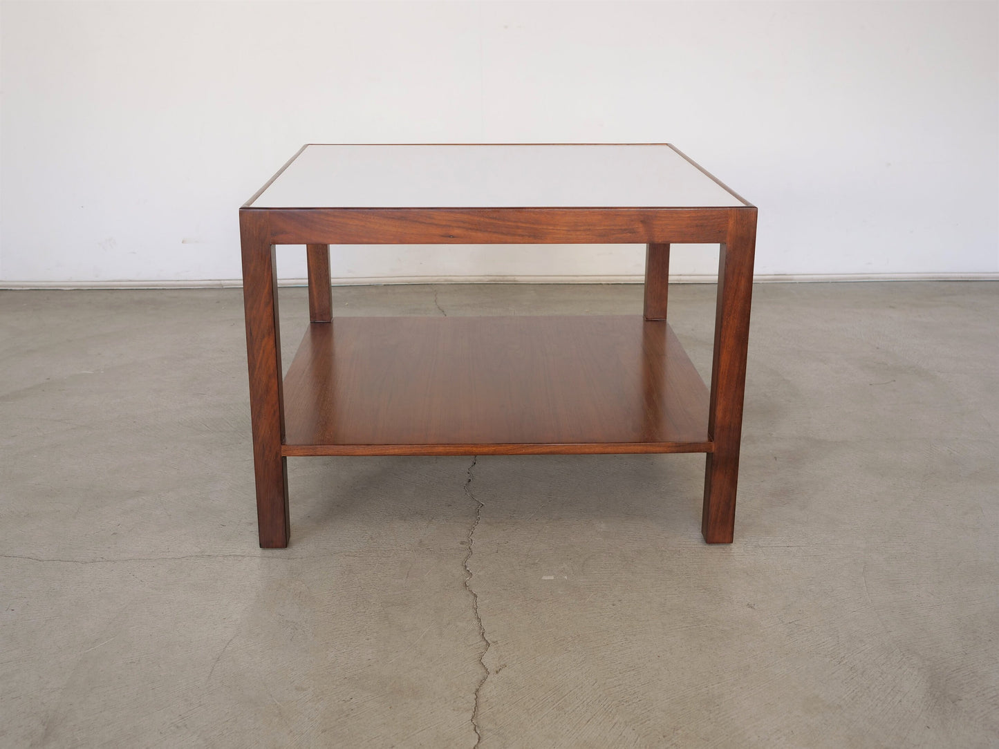 1960’s Two-Tiered Walnut and White Formica Coffee Table
