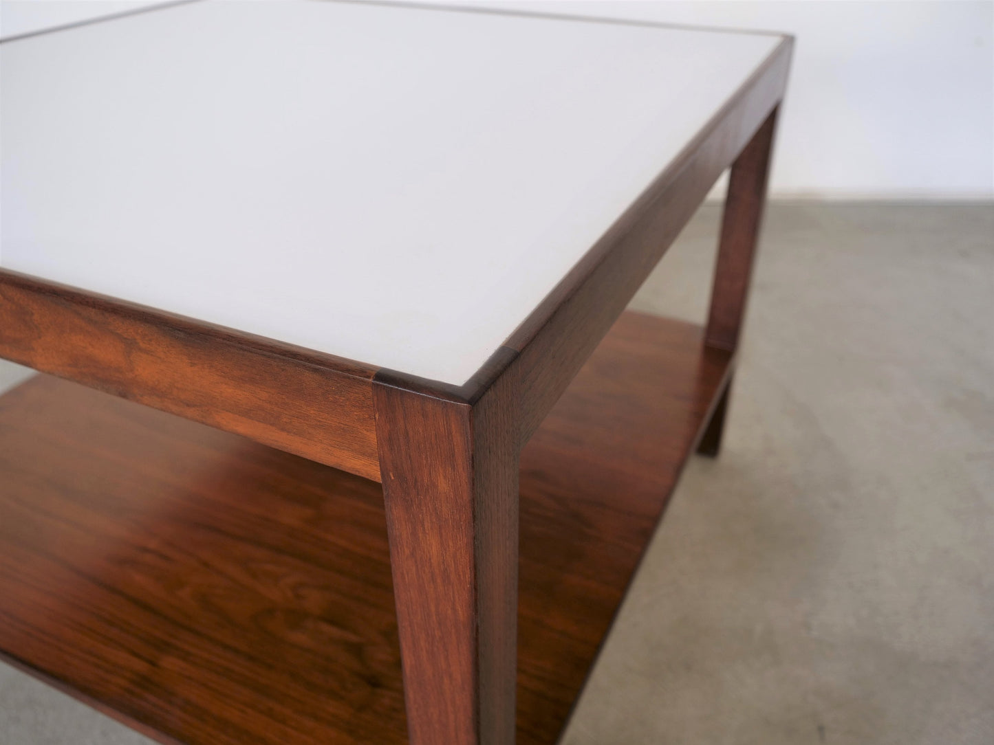 1960’s Two-Tiered Walnut and White Formica Coffee Table