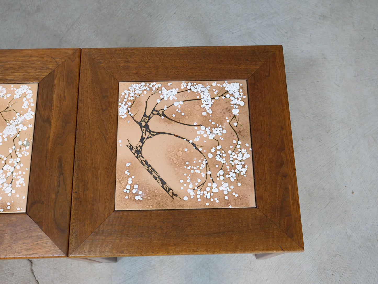 1960's Midcentury Modern Brown Saltman End Tables