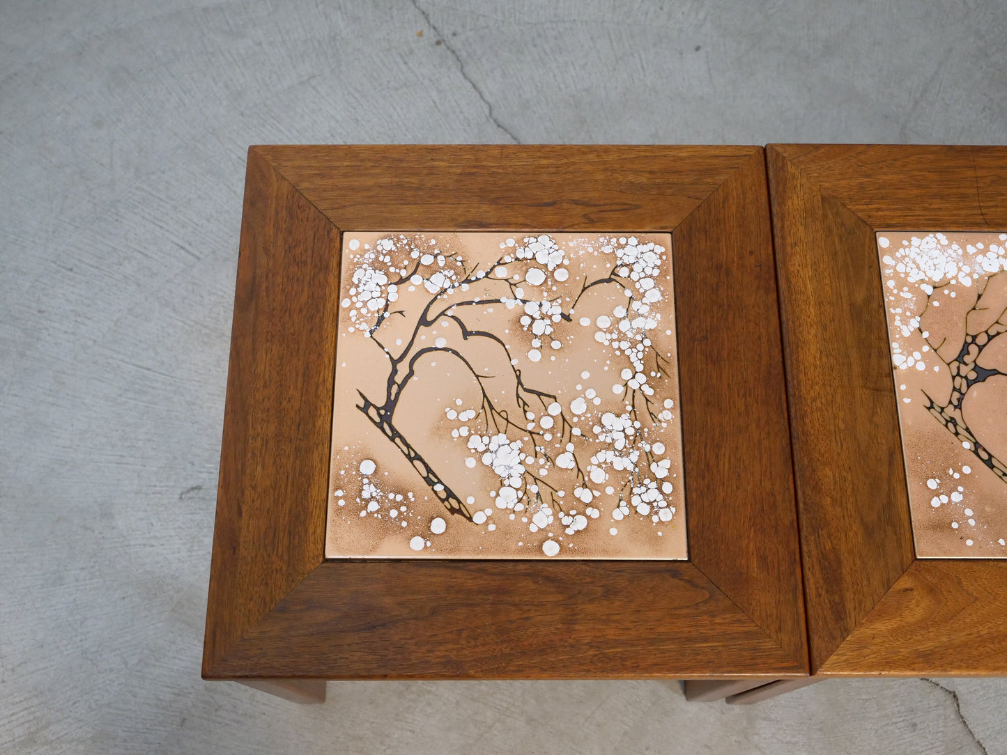 1960's Midcentury Modern Brown Saltman End Tables