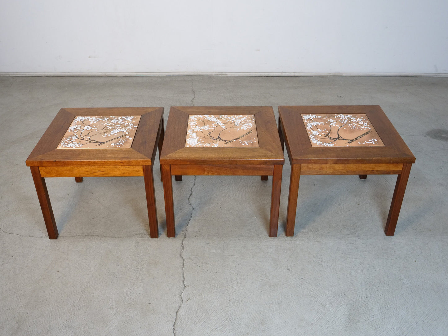 1960's Midcentury Modern Brown Saltman End Tables