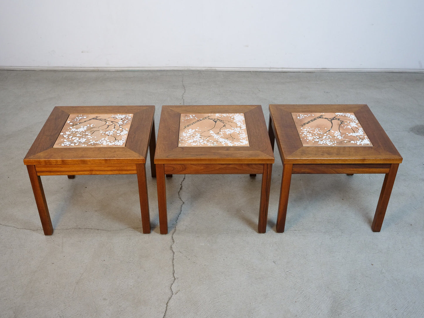 1960's Midcentury Modern Brown Saltman End Tables