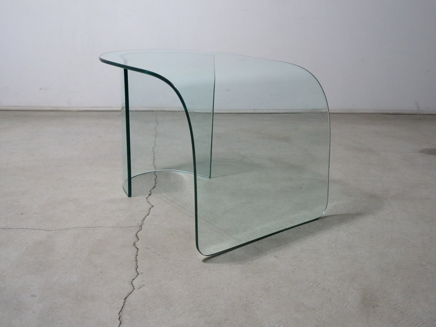 Modern Curved Glass Waterfall Coffee Table