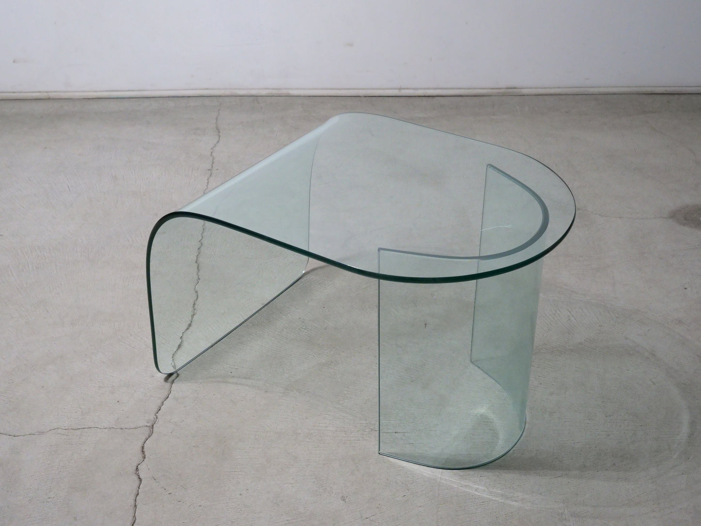 Modern Curved Glass Waterfall Coffee Table