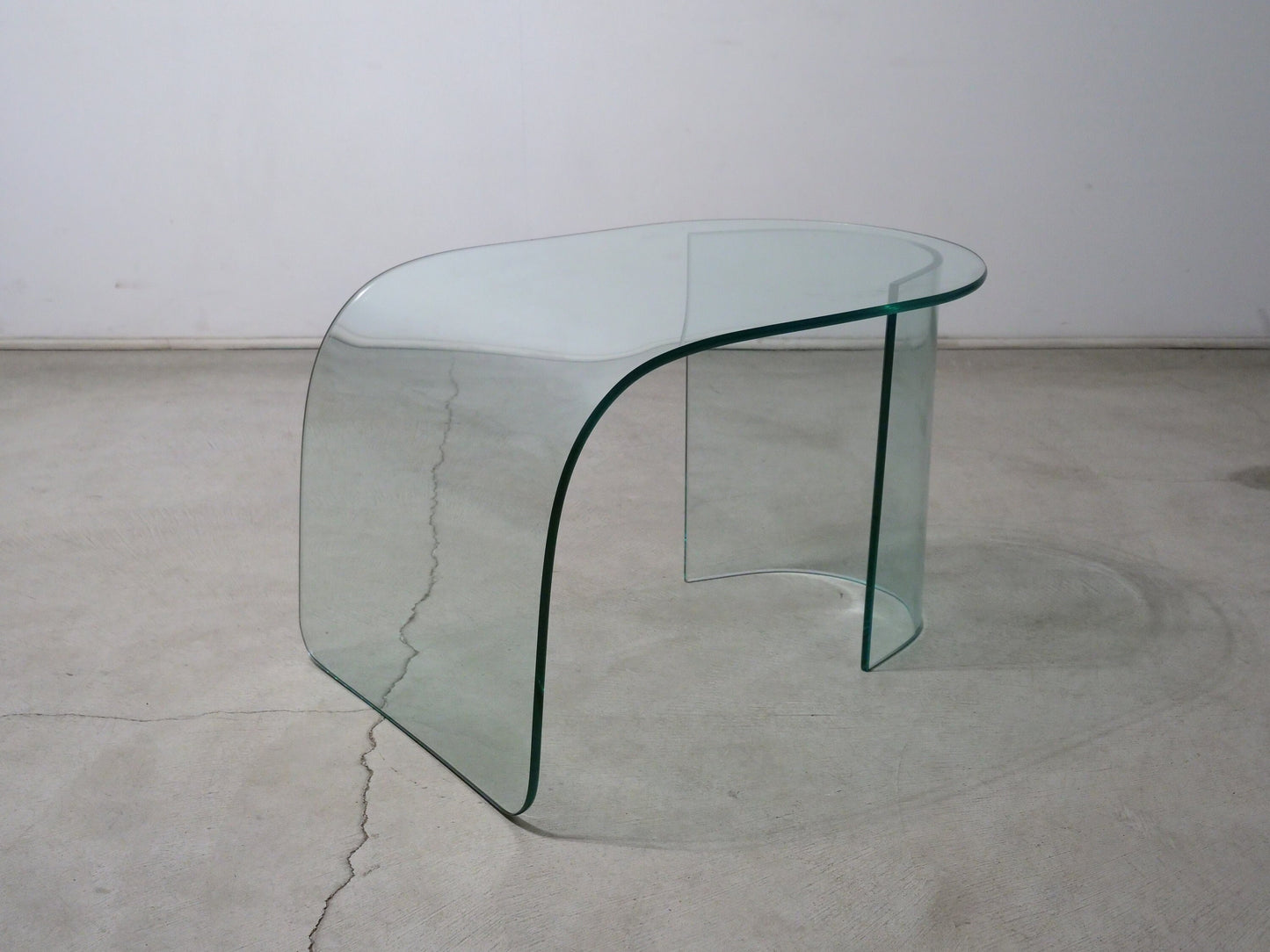 Modern Curved Glass Waterfall Coffee Table