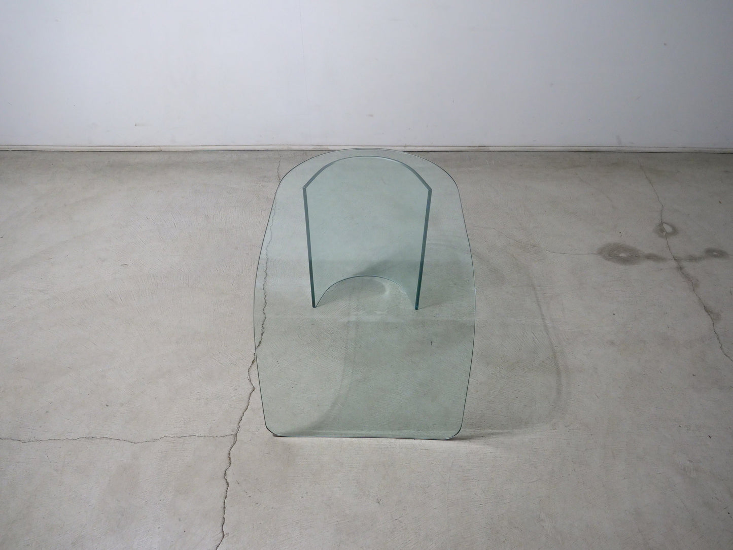Modern Curved Glass Waterfall Coffee Table