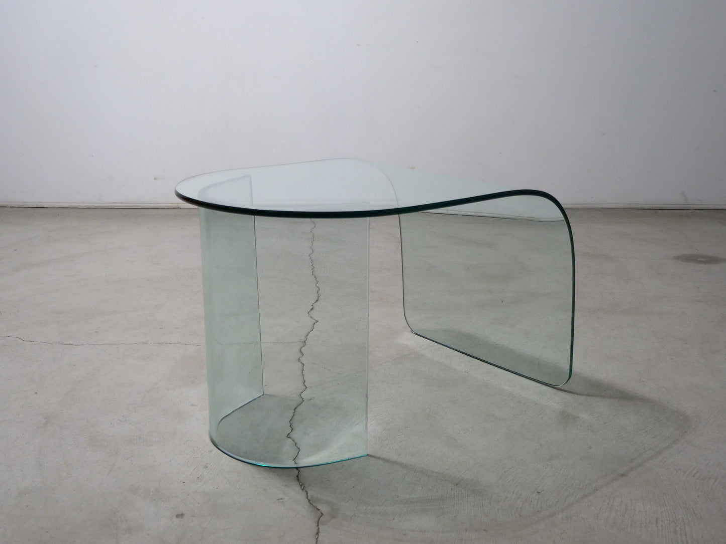 Modern Curved Glass Waterfall Coffee Table
