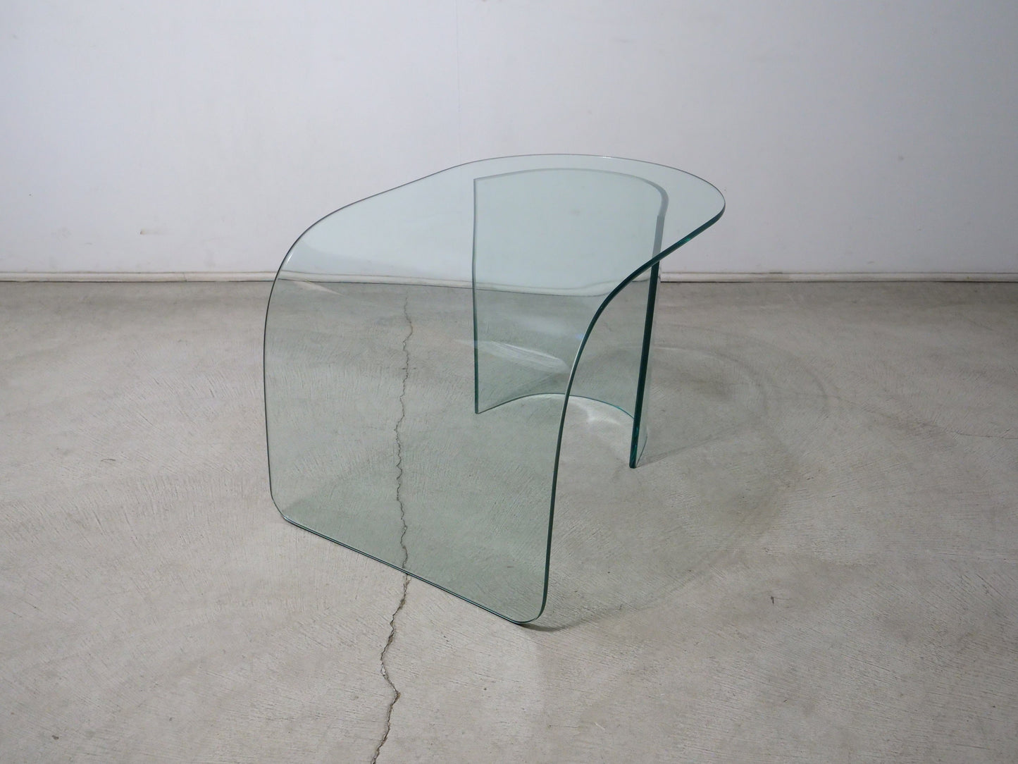 Modern Curved Glass Waterfall Coffee Table