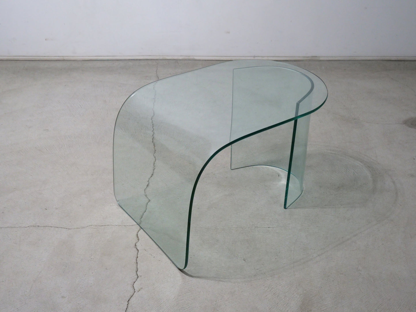 Modern Curved Glass Waterfall Coffee Table