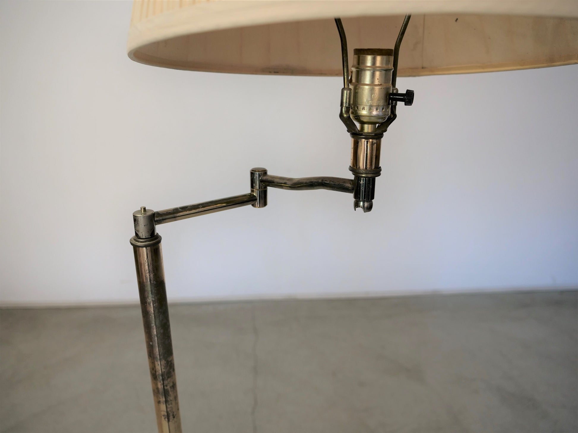 1960's Mid-Century Modern Brass Plated Swing Arm Floor Lamp