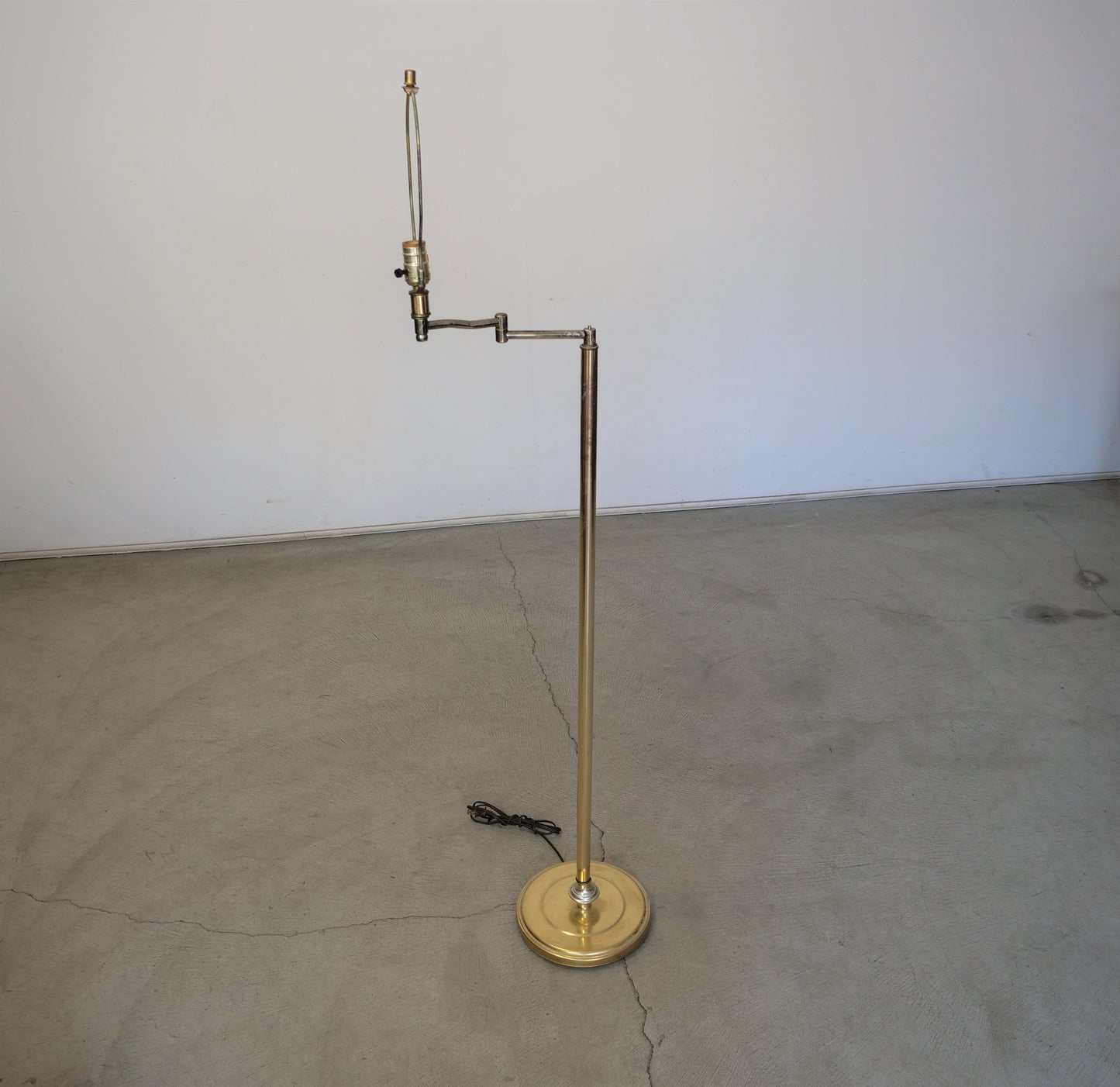 1960's Mid-Century Modern Brass Plated Swing Arm Floor Lamp