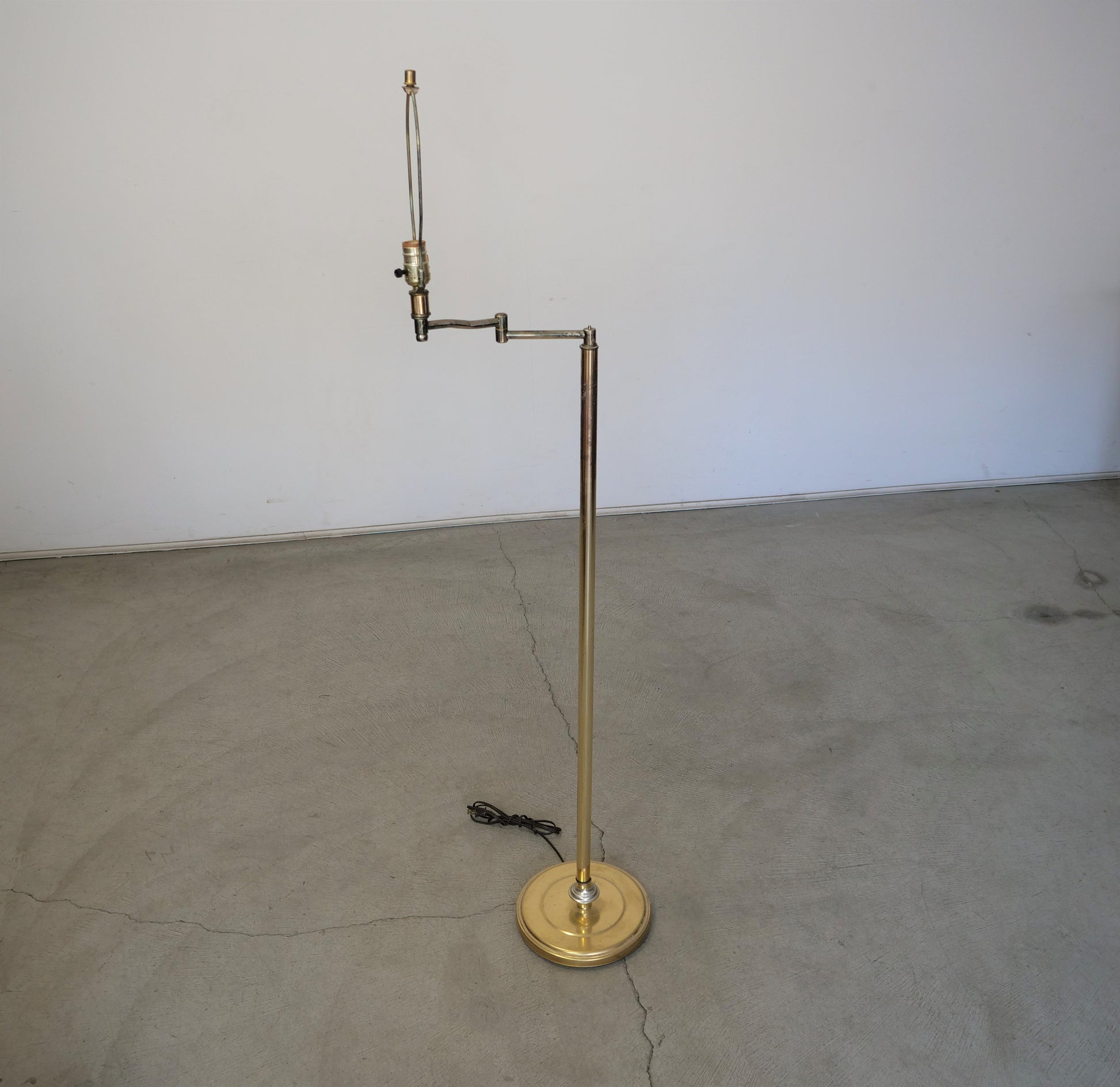 1960's Mid-Century Modern Brass Plated Swing Arm Floor Lamp