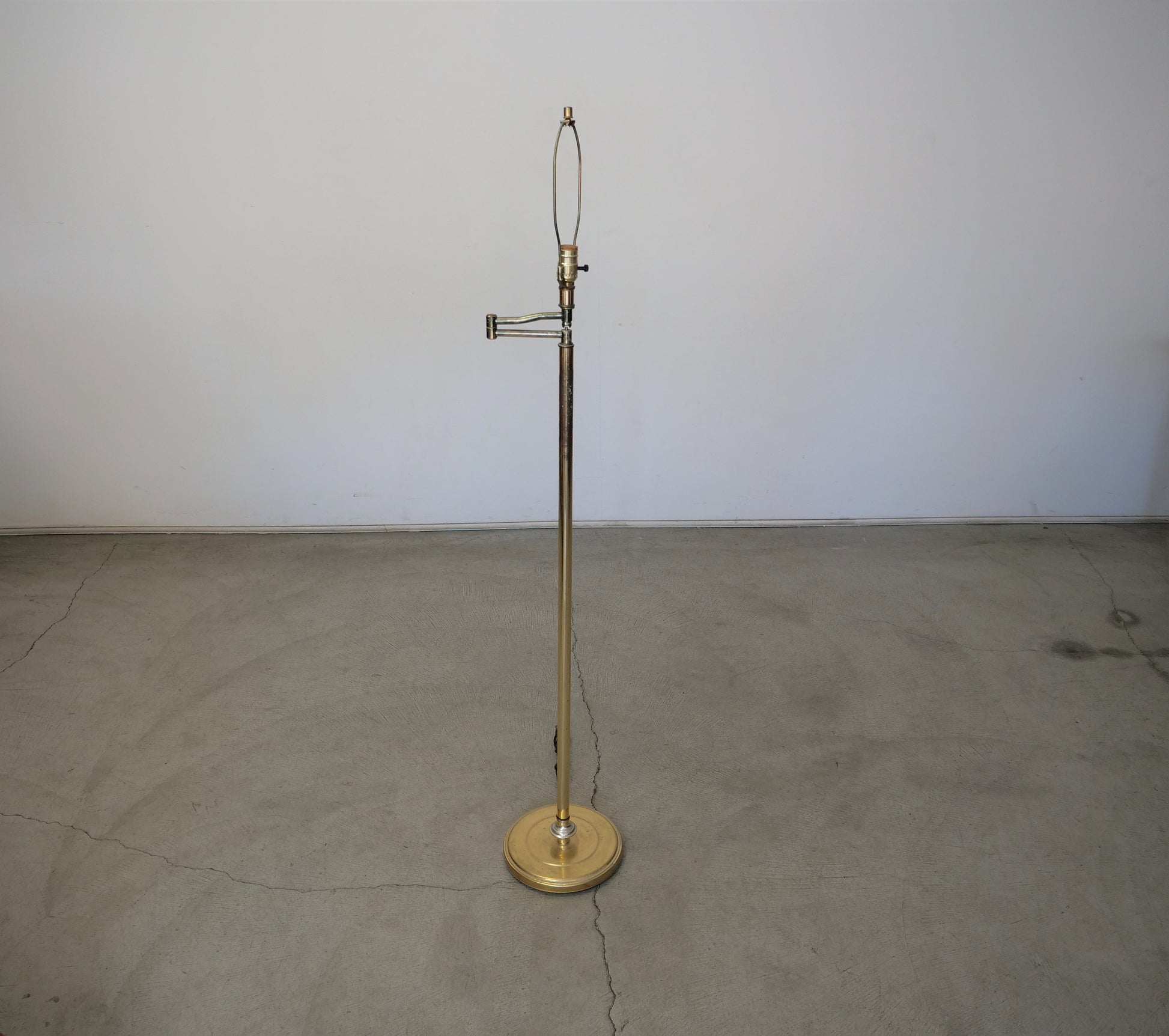 1960's Mid-Century Modern Brass Plated Swing Arm Floor Lamp