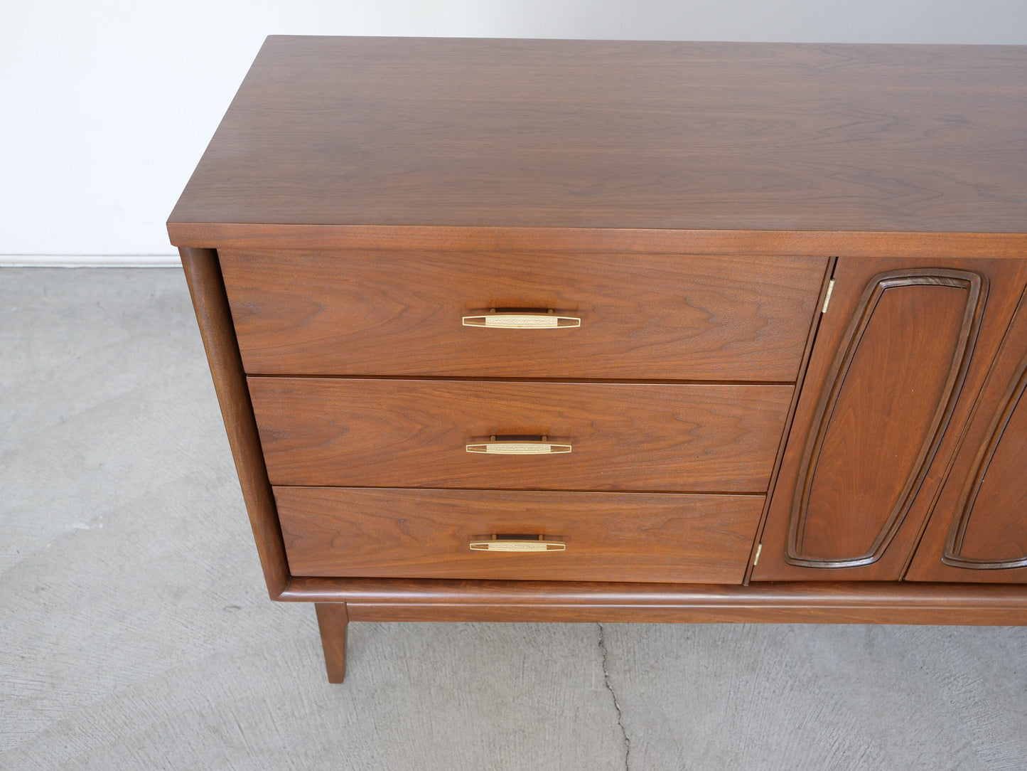 1960's Mid-Century Modern Broyhill Emphasis Walnut Dresser