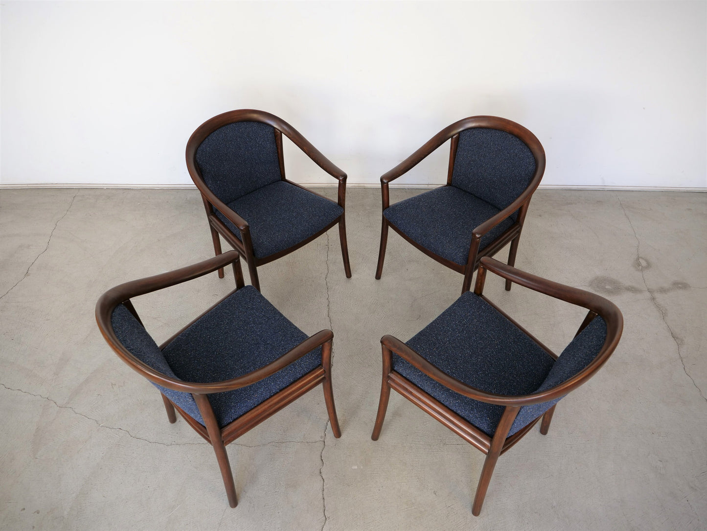Set of Four Restored Vintage Mid-Century Modern Dining Chairs