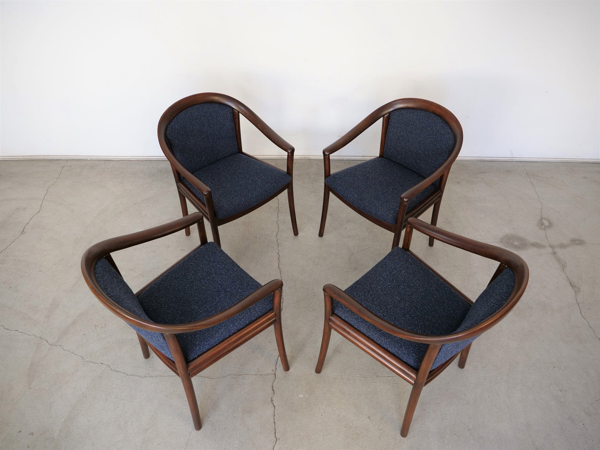 Set of Four Restored Vintage Mid-Century Modern Dining Chairs