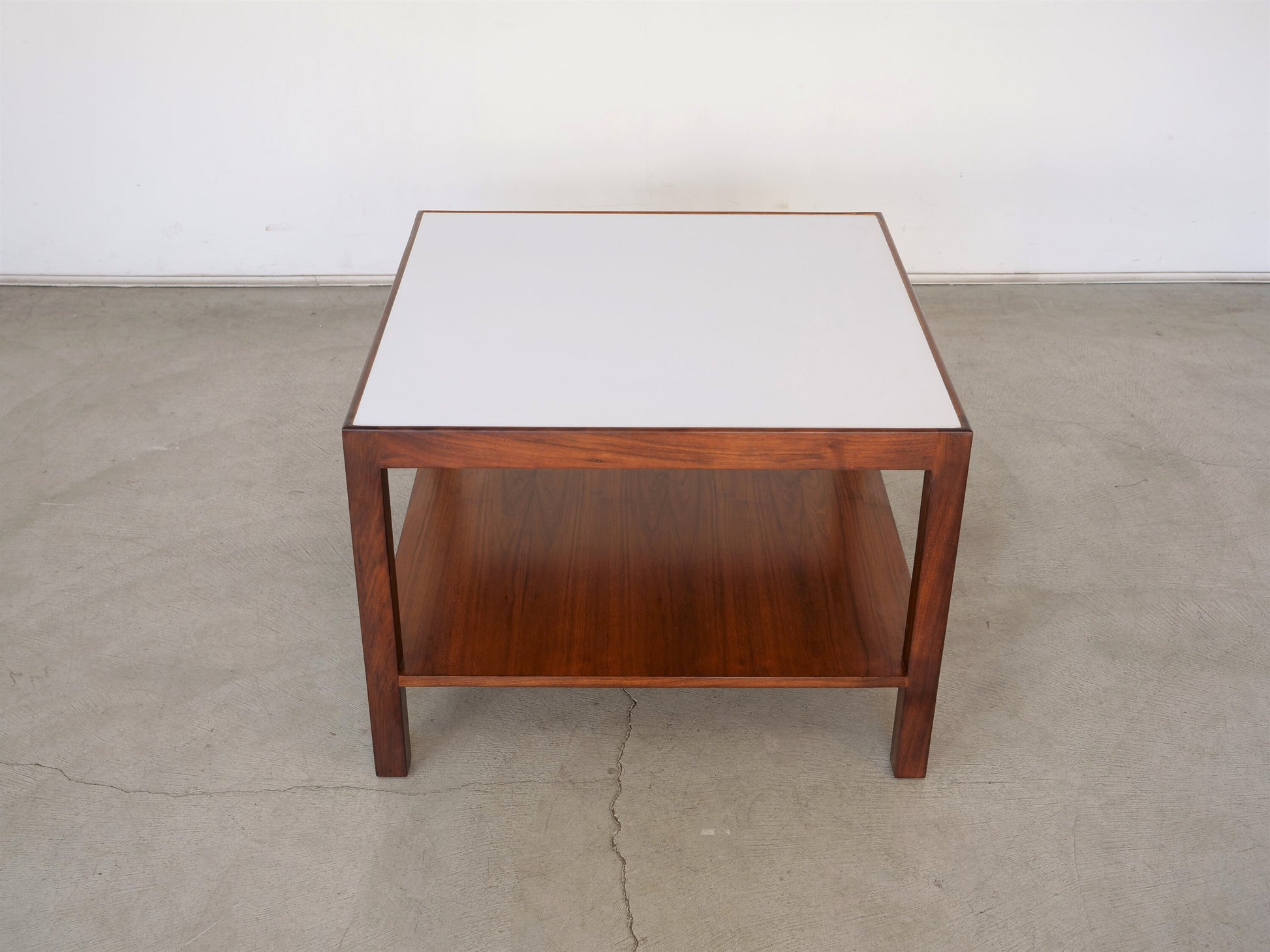 1960’s Two-Tiered Walnut and White Formica Coffee Table