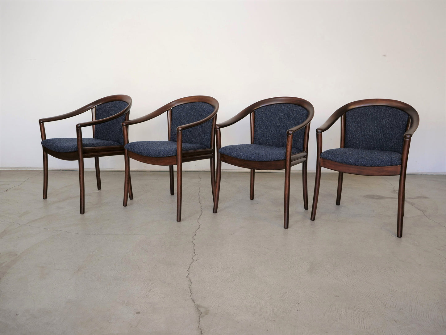 Set of Four Restored Vintage Mid-Century Modern Dining Chairs