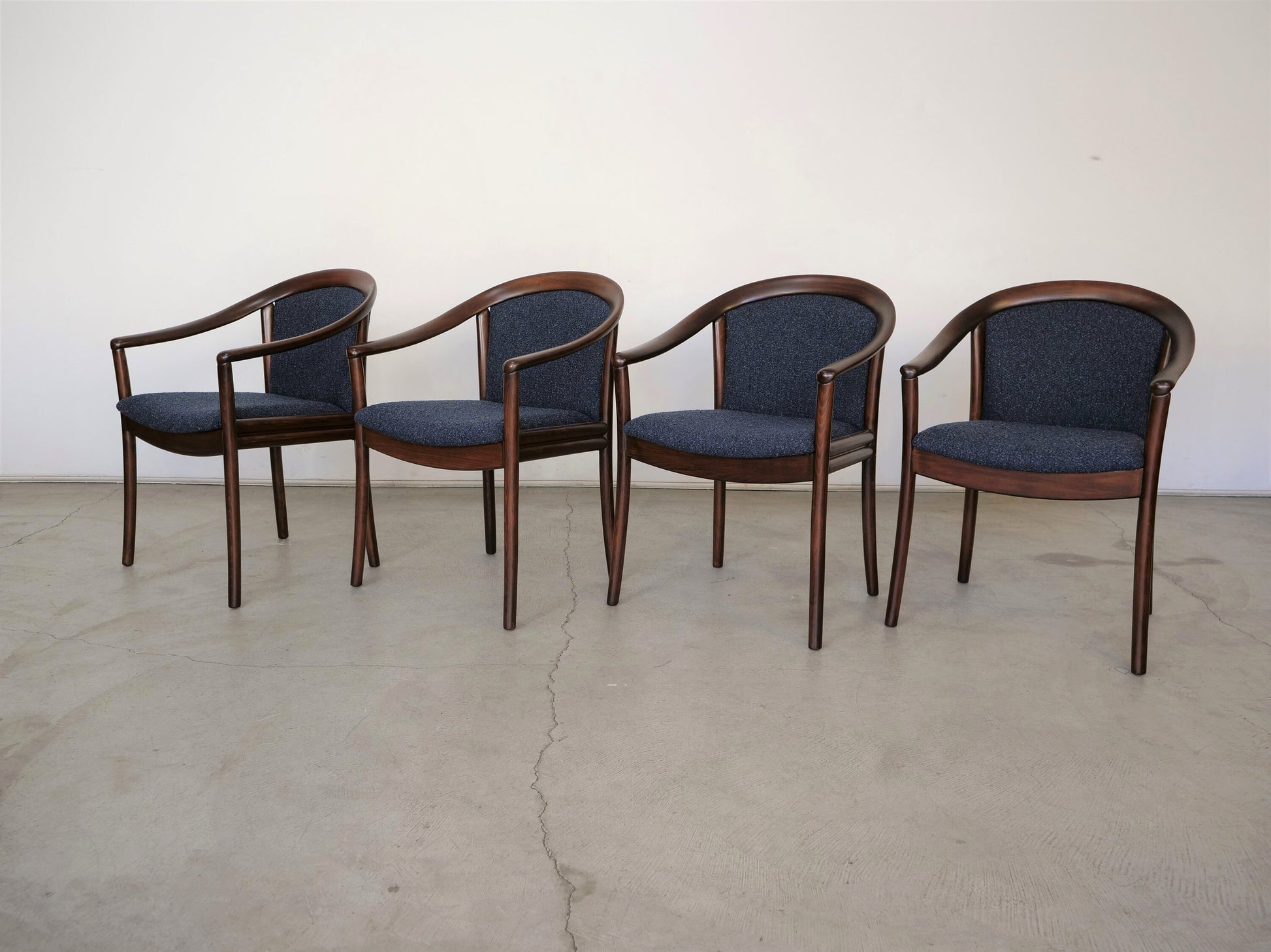 Set of Four Restored Vintage Mid-Century Modern Dining Chairs