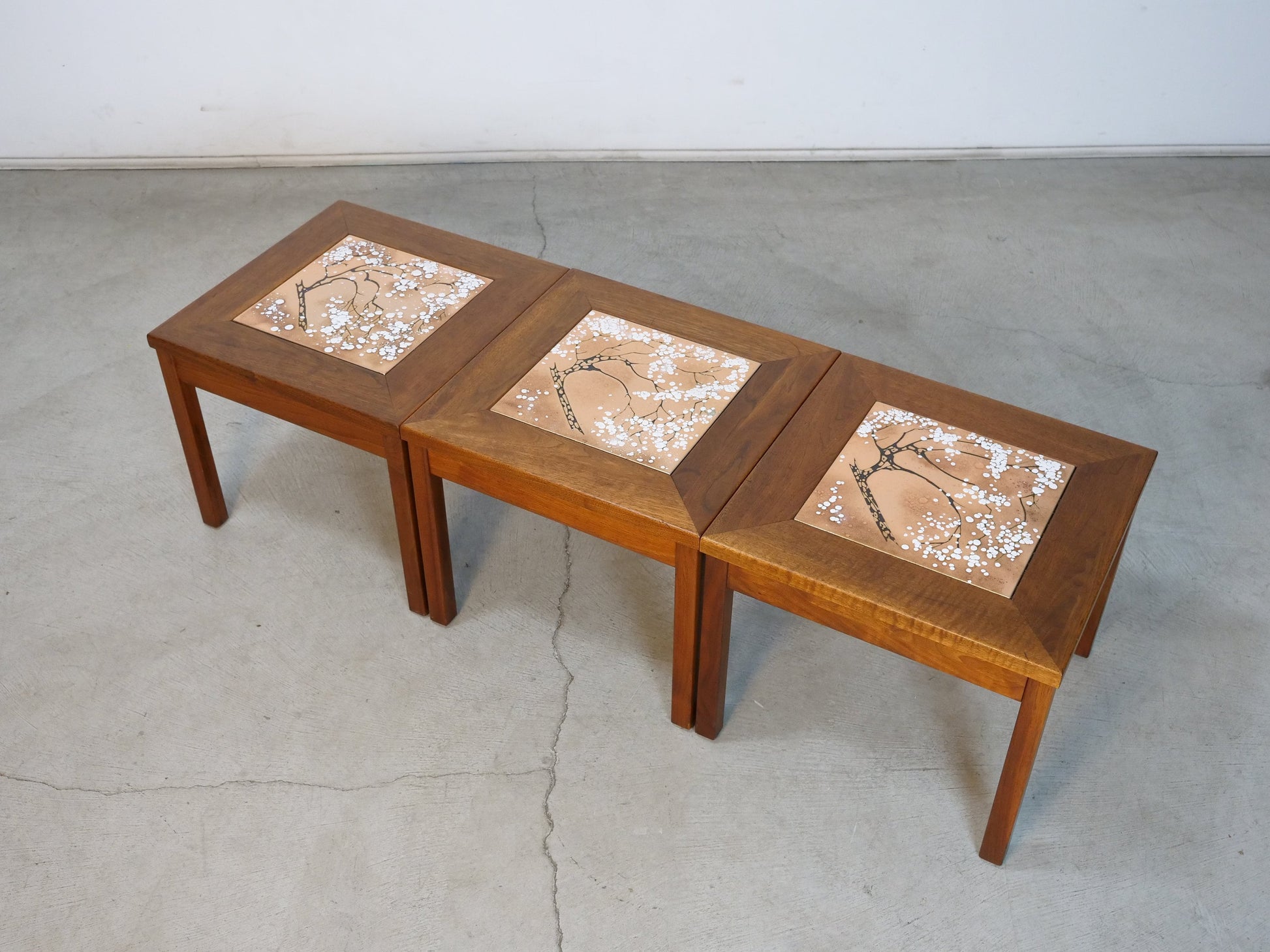 1960's Midcentury Modern Brown Saltman End Tables