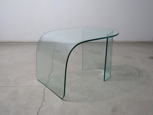 Modern Curved Glass Waterfall Coffee Table